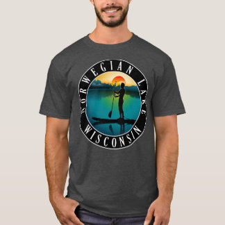 Noors Meer van Wisconsin Paddleboarding T-shirt