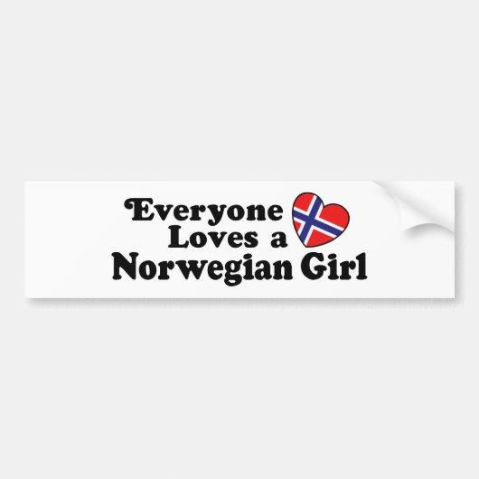 Noors meisje bumpersticker (Voorkant)