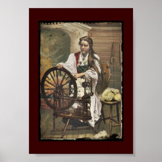 Noors meisje: een draaiend wiel poster (Voorkant)