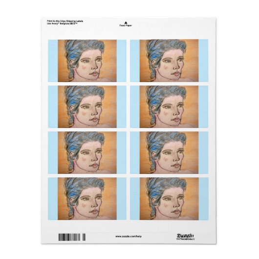 Noors meisje etiket (Full Sheet)