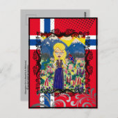 Noors meisje in Bunad Briefkaart (Voorkant / Achterkant)