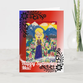 Noors meisje in Bunad Kaart