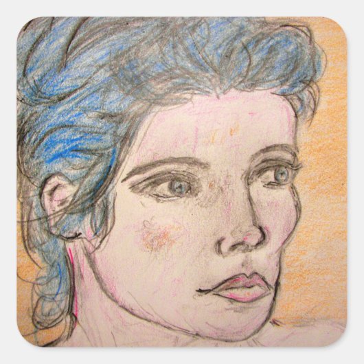Noors meisje vierkante sticker (Voorkant)