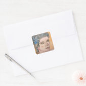 Noors meisje vierkante sticker (Envelop)
