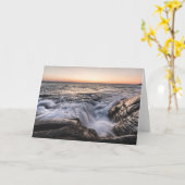 Noors minimalistisch kustlandschapsfoto kaart (Gele Bloem)