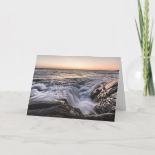 Noors minimalistisch kustlandschapsfoto kaart