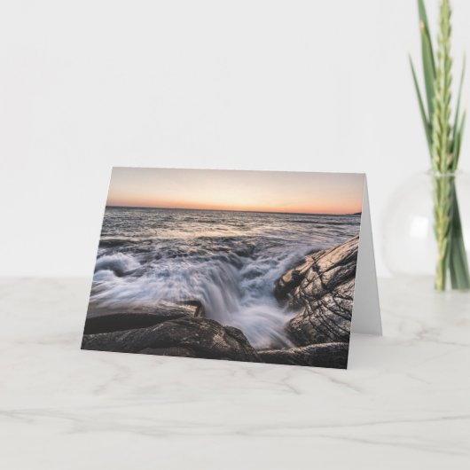 Noors minimalistisch kustlandschapsfoto kaart (Voorkant)