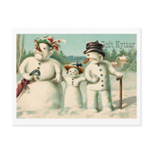  Noors Nieuwjaar met sneeuwman familie