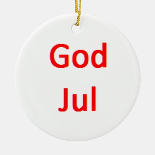 Noors prettig kerstfeest keramisch ornament (Voorkant)