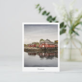 Noors Rode Gedekte Huis Briefkaart (Staand voorkant)