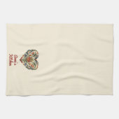 Noors Rosemaling Folk Art Heart gepersonaliseerd Theedoek (Horizontaal)