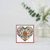 Noors Rosemaling Folk Art Heart Informatiekaartje (Staand voorkant)