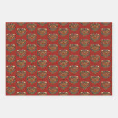 Noors Rosemaling Folk Art Heart Inpakpapier Vel (Voorkant 3)