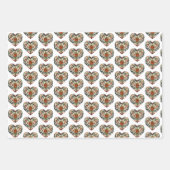 Noors Rosemaling Folk Art Heart Inpakpapier Vel (Voorkant 2)