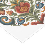 Noors Rosemaling Folk Art Heart Lange Tafelloper (Hoek)