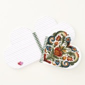 Noors Rosemaling Folk Art Heart Notitieboek (Binnen)