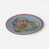 Noors Rosemaling Folk Art Heart Papieren Bordje (Gekanteld)