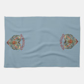 Noors Rosemaling Folk Art Heart Theedoek (Horizontaal)