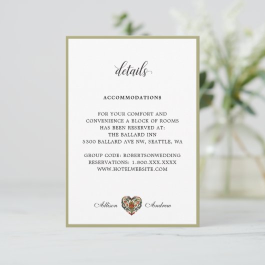 Noors Rosemaling Hart | Details Bijlage (Staand voorkant)