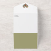 Noors Rosemaling Hart | Huwelijksuitnodiging All In One Uitnodiging (Buitenkant)