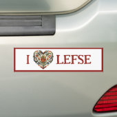 Noors Rosemaling I Heart Lefse Bumpersticker (Op auto)