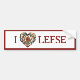 Noors Rosemaling I Heart Lefse Bumpersticker