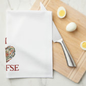Noors Rosemaling I Love Lefse Theedoek (Quarter Fold)