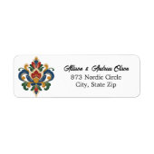 Noors Rosemaling Retouradreslabel Etiket (Voorkant)