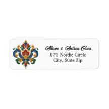 Noors Rosemaling Retouradreslabel