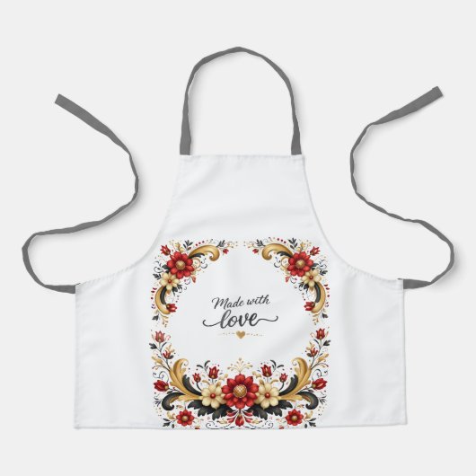 Noors Rosemaling Schort voor Vrouwen (Voorkant)