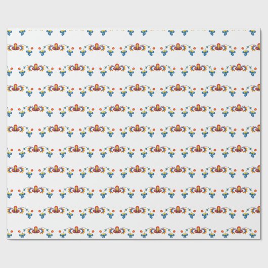 Noors Rosemaling Wrapping Papier (Vlak)