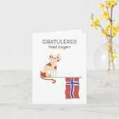 Noors Verjaardag Kaart – Gratulerer med dagen (Gele Bloem)