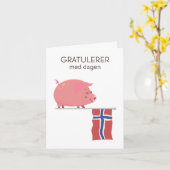 Noors Verjaardag Kaart – Gratulerer med dagen (Gele Bloem)