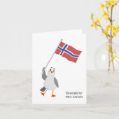 Noors Verjaardag Kaart – Gratulerer med dagen (Gele Bloem)