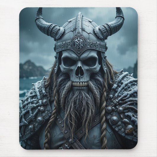 Noors Viking Poster met hoornhelm Muismat (Voorkant)