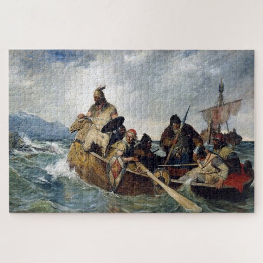 Noors Vikings Land in IJsland Jaar 872 Legpuzzel (Horizontaal)