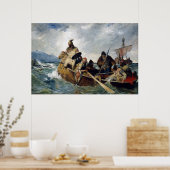 Noors Vikings Land in IJsland Jaar 872 Poster (Keuken)