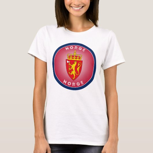 Noors Wapen Cirkel Vorm T-shirt (Voorkant)