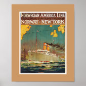 Noorse Amerikaanse lijn Poster (Voorkant)