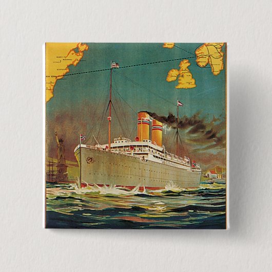 Noorse Amerikaanse lijn Vierkante Button 5,1 Cm (Voorkant)