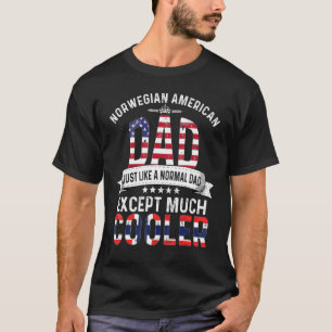 Noorse Amerikaanse Vader Vaderdag Papa Noorwegen V T-shirt