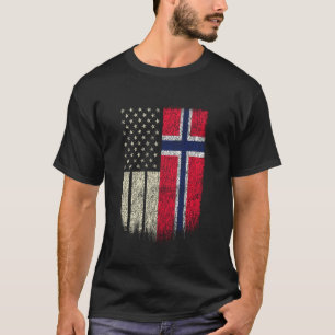 Noorse Amerikaanse vlag Noorwegen USA Pride T-shirt