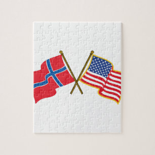 Noorse Amerikaanse vlaggen Legpuzzel
