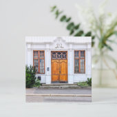 Noorse art nouveau deur feestdagenkaart (Staand voorkant)