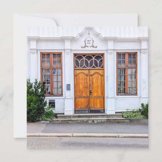 Noorse art nouveau deur feestdagenkaart (Voorkant)