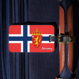 Noorse Bagagelabels, patriottische Noorse vlag Bagagelabel