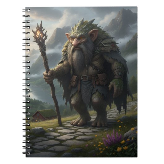 Noorse bergtrol-folklore-kunst notitieboek (Voorkant)