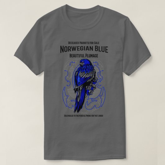 Noorse blauwe papegaai t-shirt (Design voorkant)