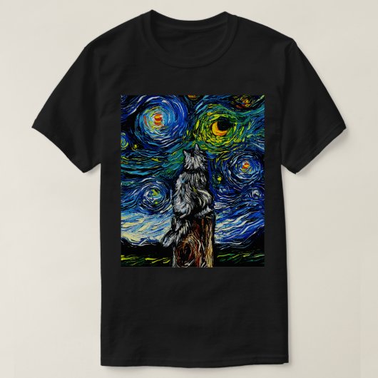 Noorse bos kat nacht t-shirt (Design voorkant)