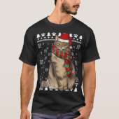 Noorse Bos Kat Santa Hoed Xmas Lelijke Kerstmis T-shirt (Voorkant)